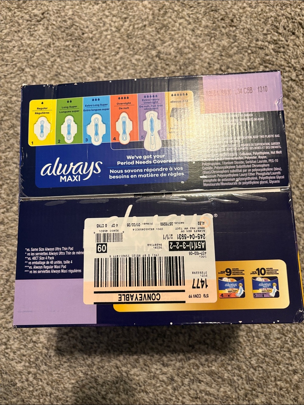 Always Maxi Overnight Pads size 4. 72 pads - Picture 2 of 6